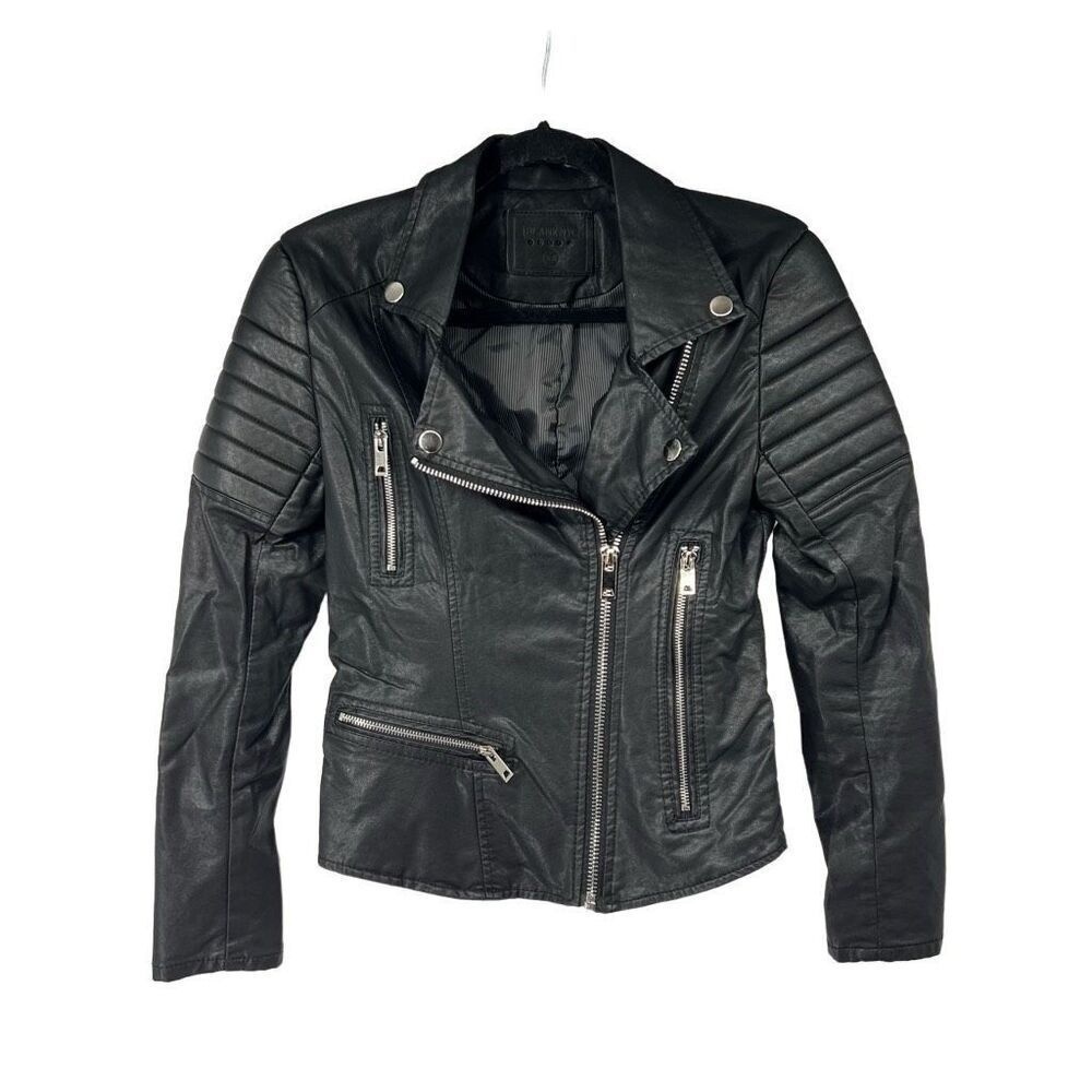 Blank NYC City Jungle Vegan Leather Moto Jacket Sz XS Womens